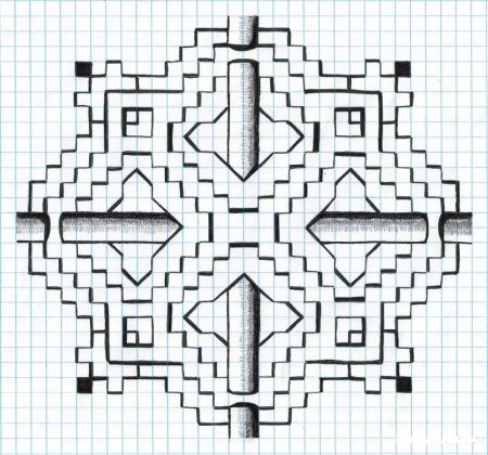 Узоры в клеточку в тетради