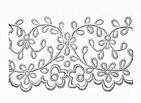 Сколок кружева на коклюшках