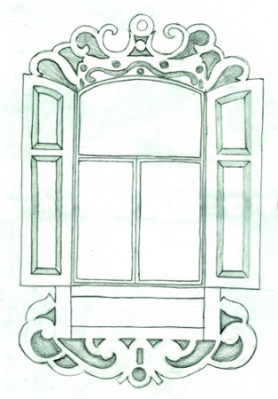 Рисование окна с наличниками