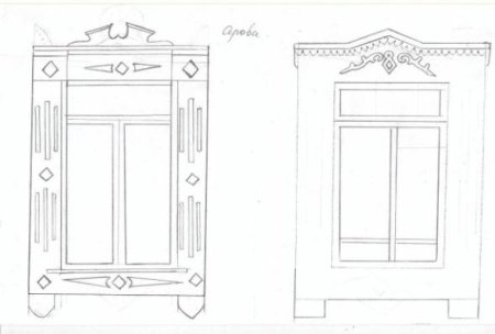 Рисование окна с наличниками