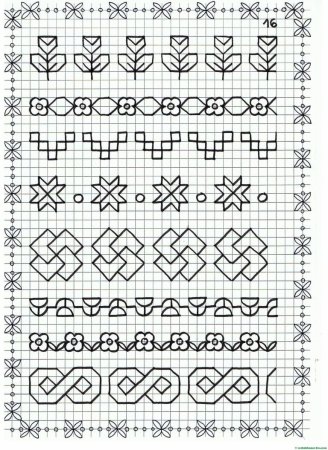 Узоры в клеточку в тетради