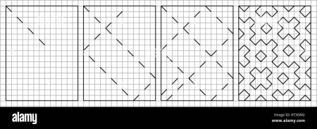 Узоры в тетради в клетку