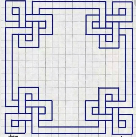 Узоры по клеточкам в тетради