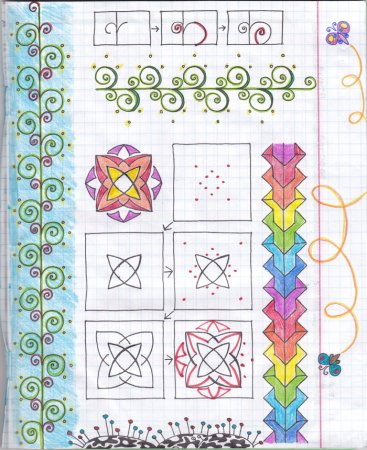 Узоры в клеточку в тетради