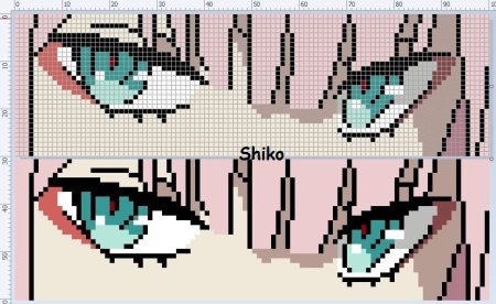 Аниме девушки по клеточкам в тетради