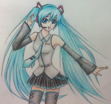 Аниме для срисовки Мику