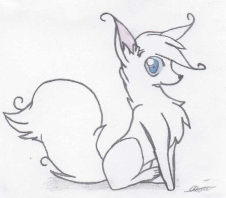 Аниме животные карандашом