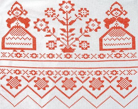 Узоры на старинном полотенце