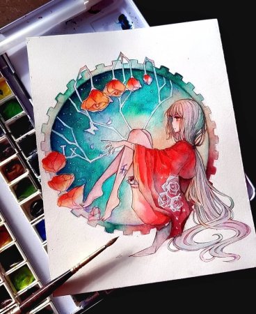 Аниме акварелью для начинающих