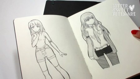 Срисовки для скетчбука в стиле аниме для начинающих