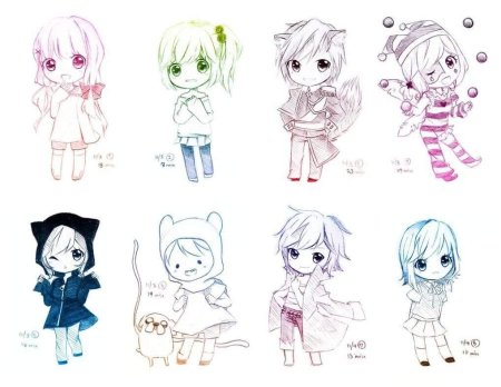 Раскраски аниме маленькие