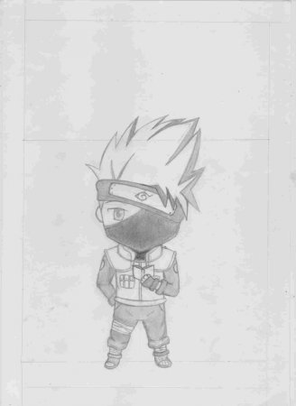 Чиби Какаси Хатакэ карандашом