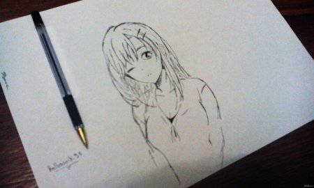 Лёгкие рисунки ручкой аниме