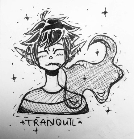 Аниме черной ручкой