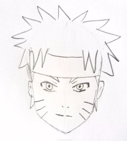 Портрет Наруто карандашом