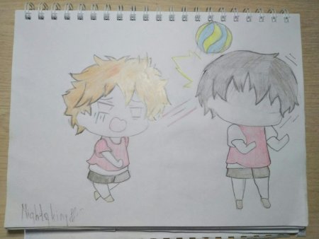 Хината волейбол Чиби по клеточкам