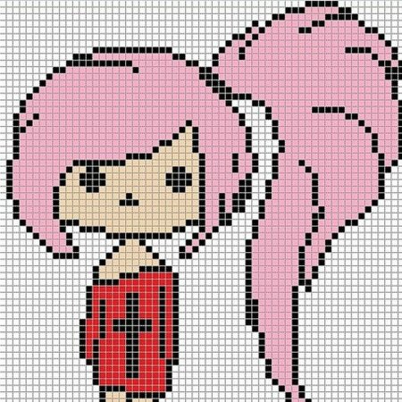 Рисунки по клеточкам лёгкие аниме