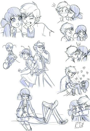 Карандашом леди баг и Адриан