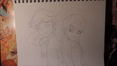Эдриан и Маринетт для рисования