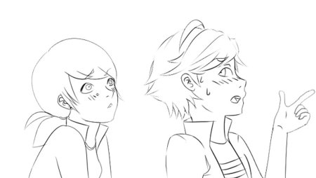 Раскраска Маринетт и Эдриан