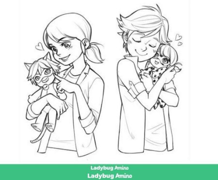 Раскраски Маринетт и Адриан