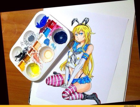 Аниме рисунки красками