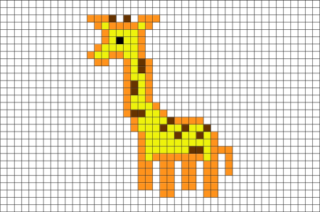 Жираф по клеточкам