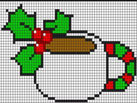 Рисунки по клеточкам новогодние