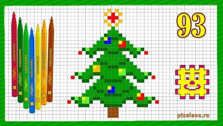 Рисунки по клеточкам новогодние