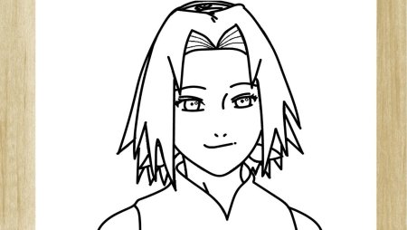 Нарисовать аниме Наруто Сакура