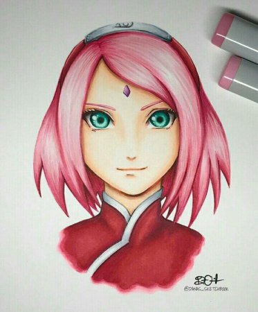 Сакура Харуно маркером