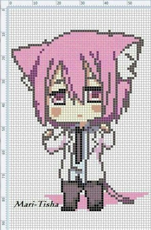 Вышивка крестом схемы аниме Чиби