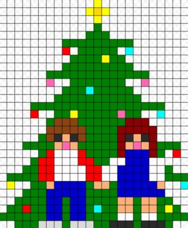 Новогоднее рисование по клеткам