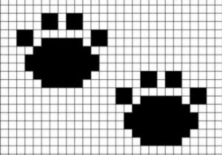 Рисунки в клеточку черно белые маленькие