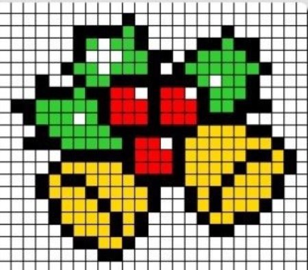 Рисунки по клеточкам новогодние маленькие