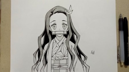 Незуко рисунок карандашом