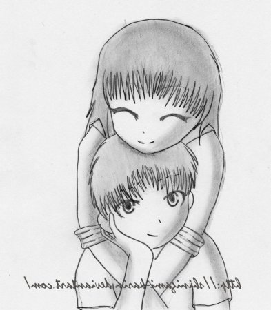 Аниме карандашом любовь