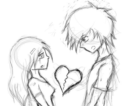 Аниме карандашом любовь