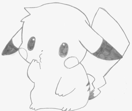 Рисунки для срисовки Пикачу няшные