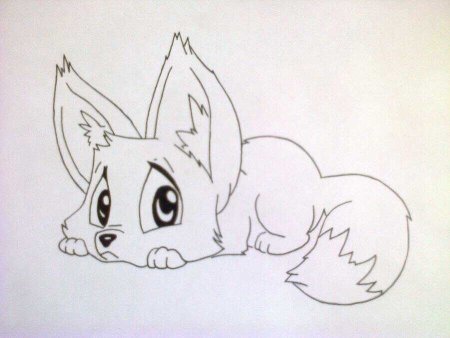 Лисичка рисунок карандашом