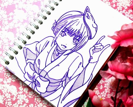 Аниме черной ручкой