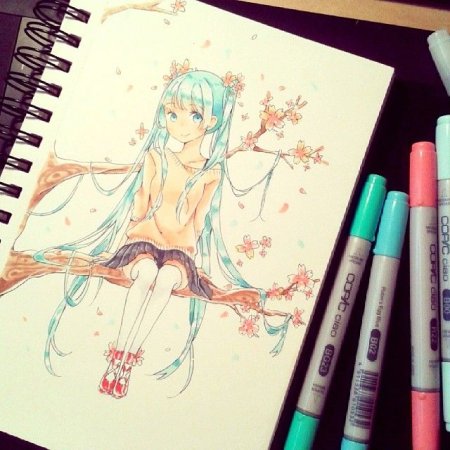 Рисование акварелью аниме