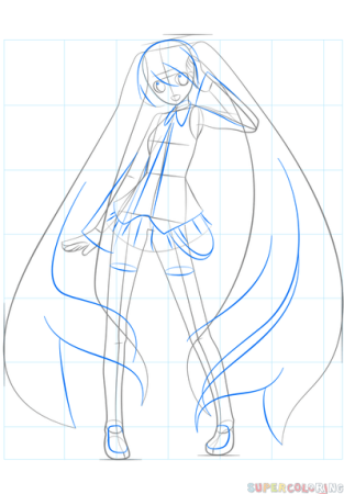 Рисунок человека в полный рост карандашом в одежде