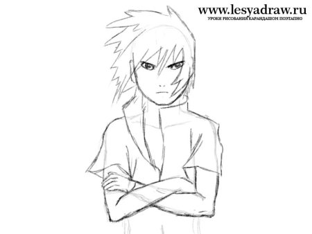Аниме для срисовки Саске
