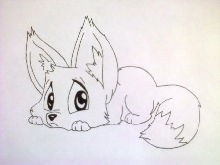 Лисичка рисунок карандашом