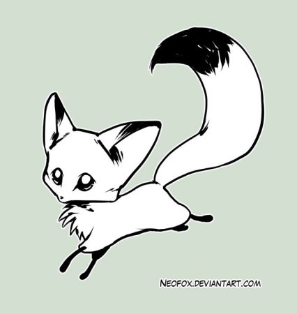 Лисичка черно белая