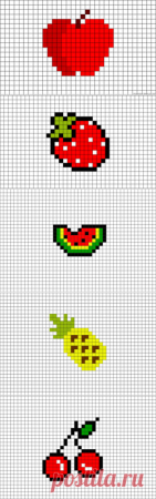 Фрукты по клеточкам