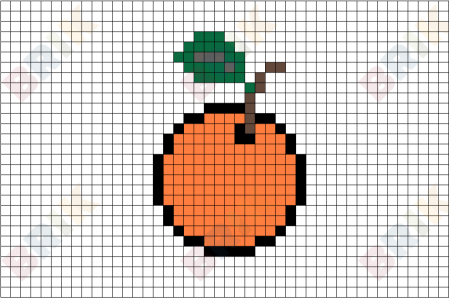 Рисунки по клеточкам фрукты