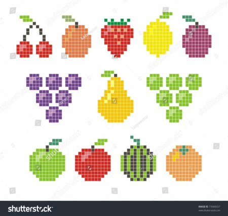 Рисунки по клеточкам фрукты