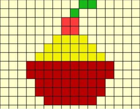 Рисование по клеточкам овощи